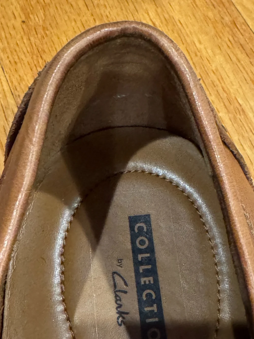 Clarkes Men’s Brown/Tan Leather Slip-On Loafers Mocs Driver Style 9.5M